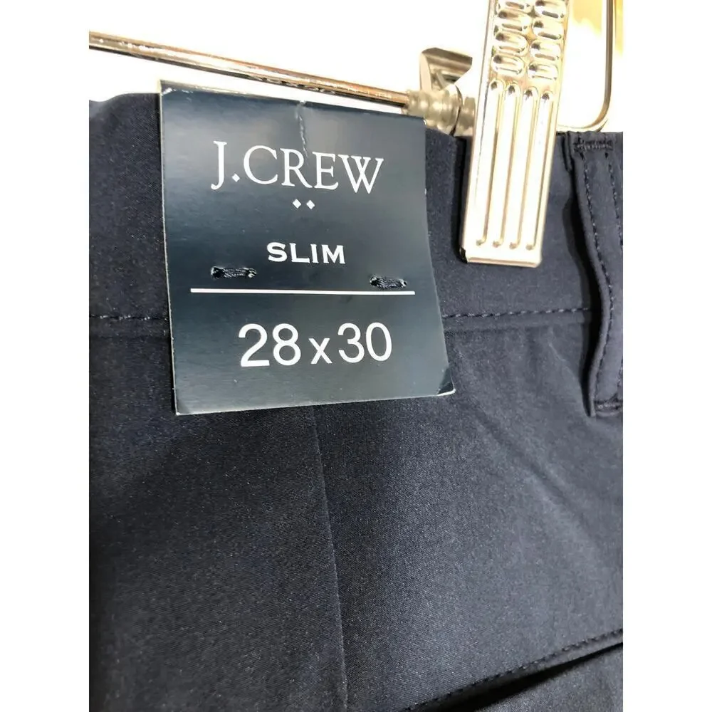 J. Crew Factory Slim Fit Tech Chino Pants Straight Leg Navy Blue NWT 28 x 30